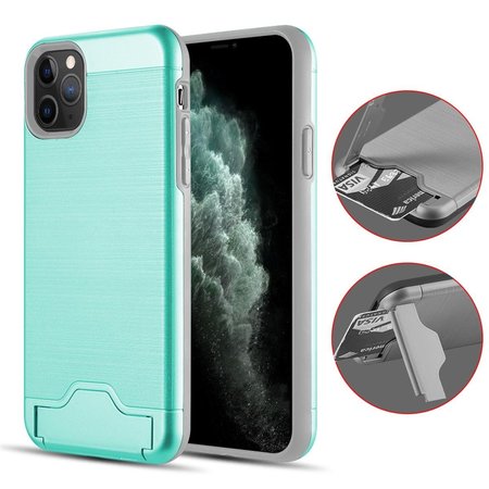 IPHONE iPhone TCAIP11M-CTG3-TL Kardcase Protective Hybrid 2 in 1 Card To Go 2nd Generation Credit Card Case with Silk Back Plate for iphone 11 Pro Max - Teal TCAIP11M-CTG3-TL